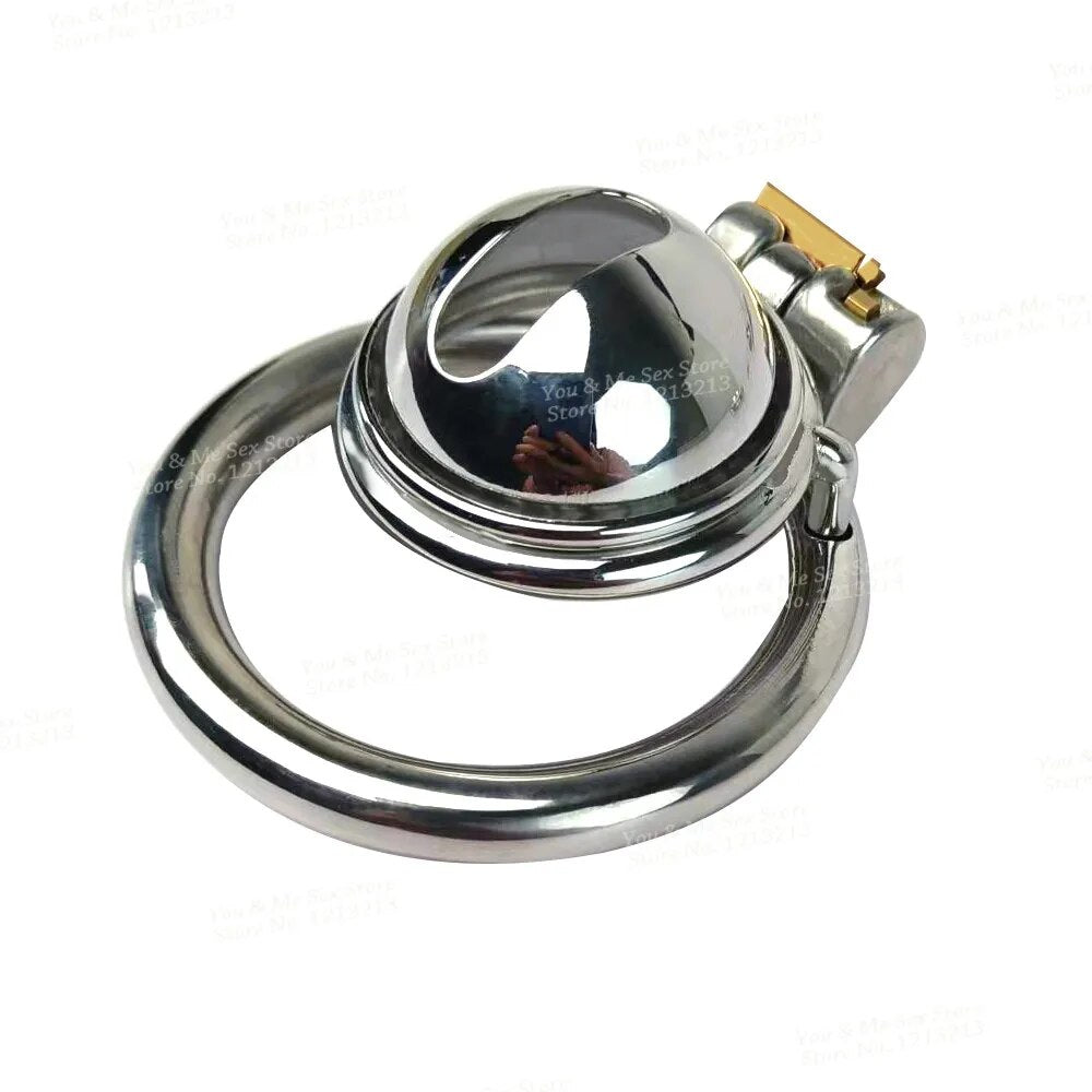 Stainless Steel Male Strap on Mini Chastity Device