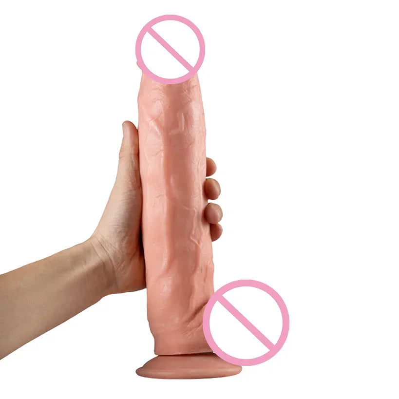 31.5cm Realistic Silicone Dildo Super Large Penis Female Vagina Masturbation Powerful Suction Cup SM Anal Sex Toys for Woman Men