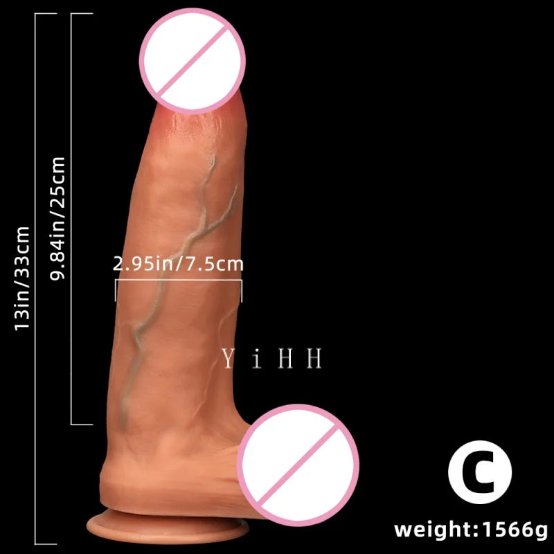 33CM Stiff Cock Realistic Silicone Dildo Super Large Dildo With Thick Penis Real Dong Powerful Suction Cup Sex Toy For Men Women