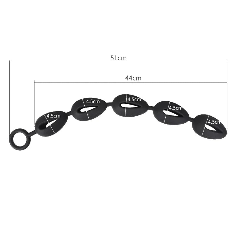 33cm Long Anal Bead Men Cock Ring For Small Penis Sex Toys Prostate Stimulator Silicone Butt Plug With Tail Buttplug Ball