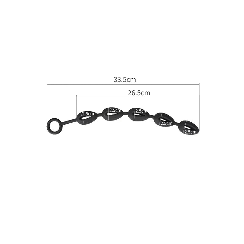 33cm Long Anal Bead Men Cock Ring For Small Penis Sex Toys Prostate Stimulator Silicone Butt Plug With Tail Buttplug Ball