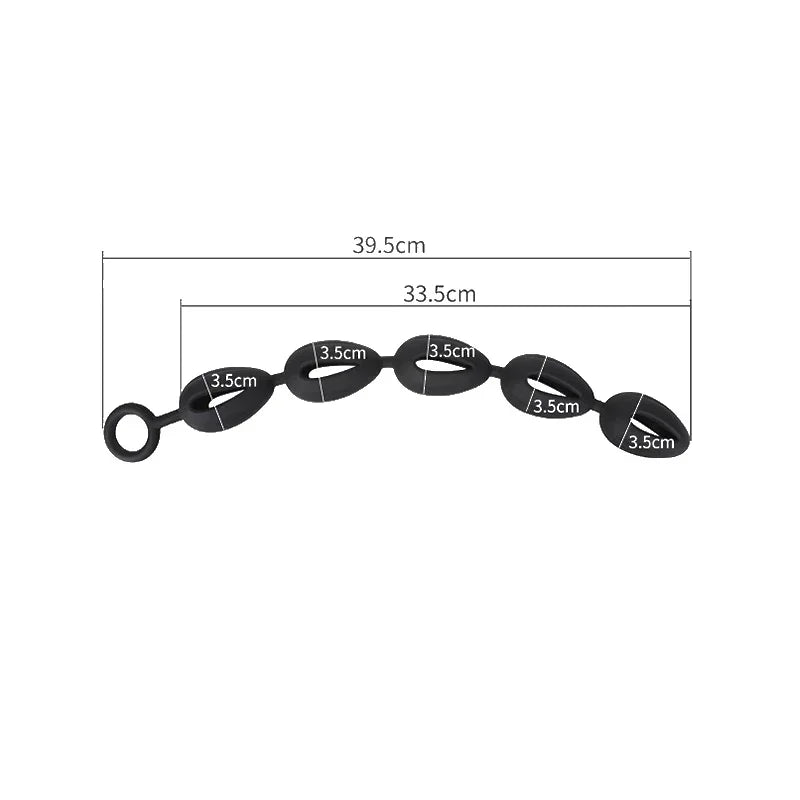 33cm Long Anal Bead Men Cock Ring For Small Penis Sex Toys Prostate Stimulator Silicone Butt Plug With Tail Buttplug Ball