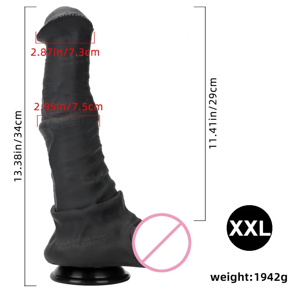 34cm Super Long Horse Dildo With Sucker Big Anal Plugs Large Animal Pe –  GXLOCK Store