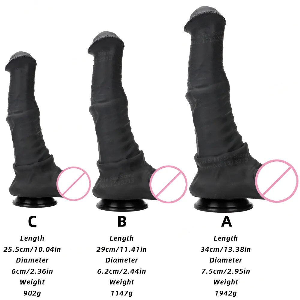 34cm Super Long Horse Dildo With Sucker Big Anal Plugs Large Animal Pe –  GXLOCK Store