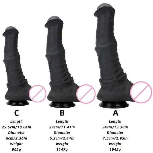 34cm Super Long Horse Dildo With Sucker Big Anal Plugs Large Animal Penis Female Masturbator Monster Dildos Cock Sex Toys Shop