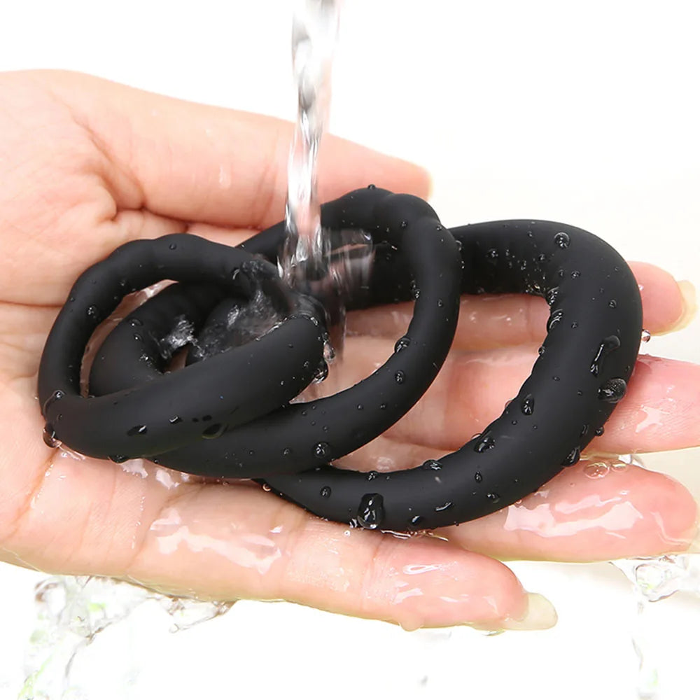 34mm/40mm/46mm Penis Ring Penis Trainer Delayed Ejaculation High Elasticity Durable Erection Ring Sex Toys For Men