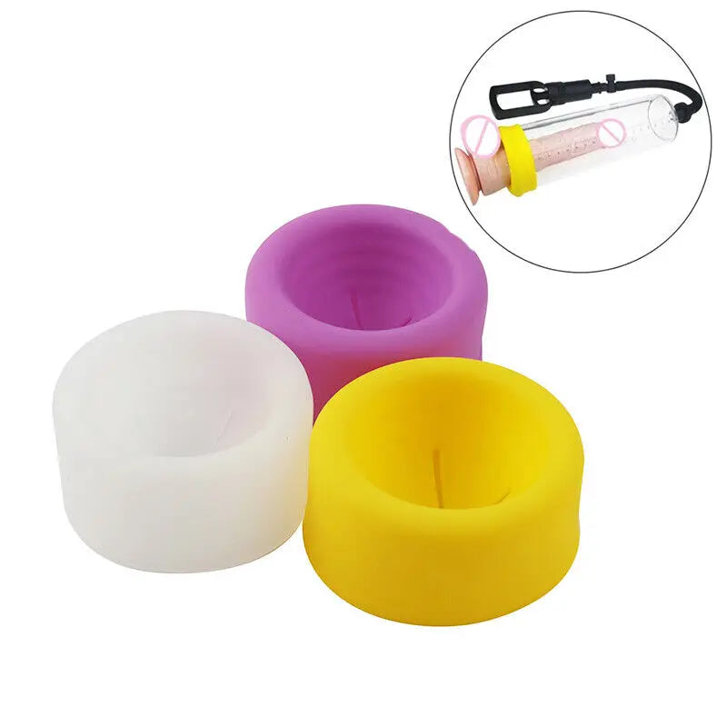 3PC Soft Replacement Suction Donut Sleeve Cover Rubber Seal for Penis Pump Enlarger Device Comfort Vacuum Cylinder Male Sex Toys