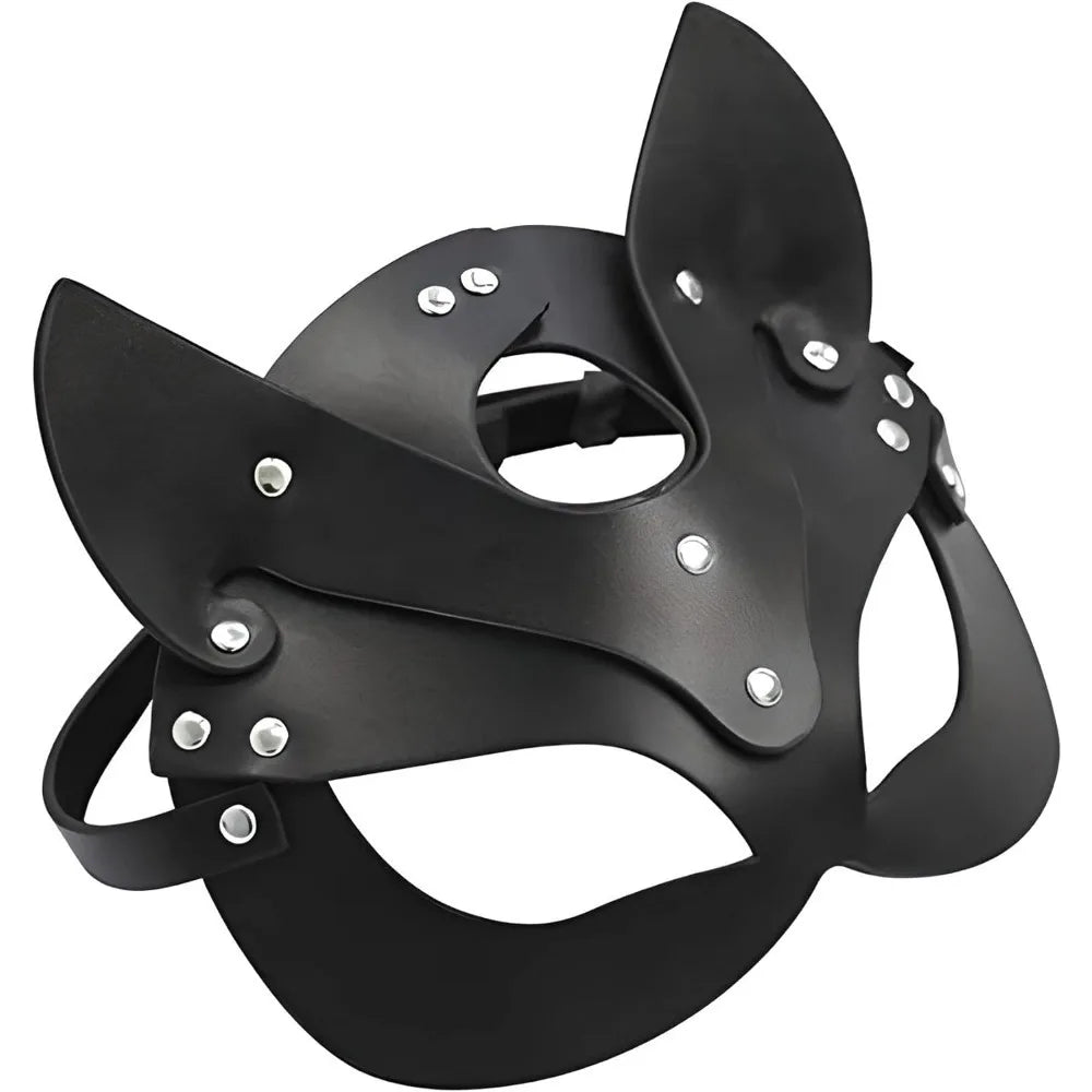 3PCS Cat Mask and Neck Collar Adult Sex Toys for Couples Bdsm Mask and Sex Whip Sexy Straps Sex Bondage PU Leathe Erotic Toys