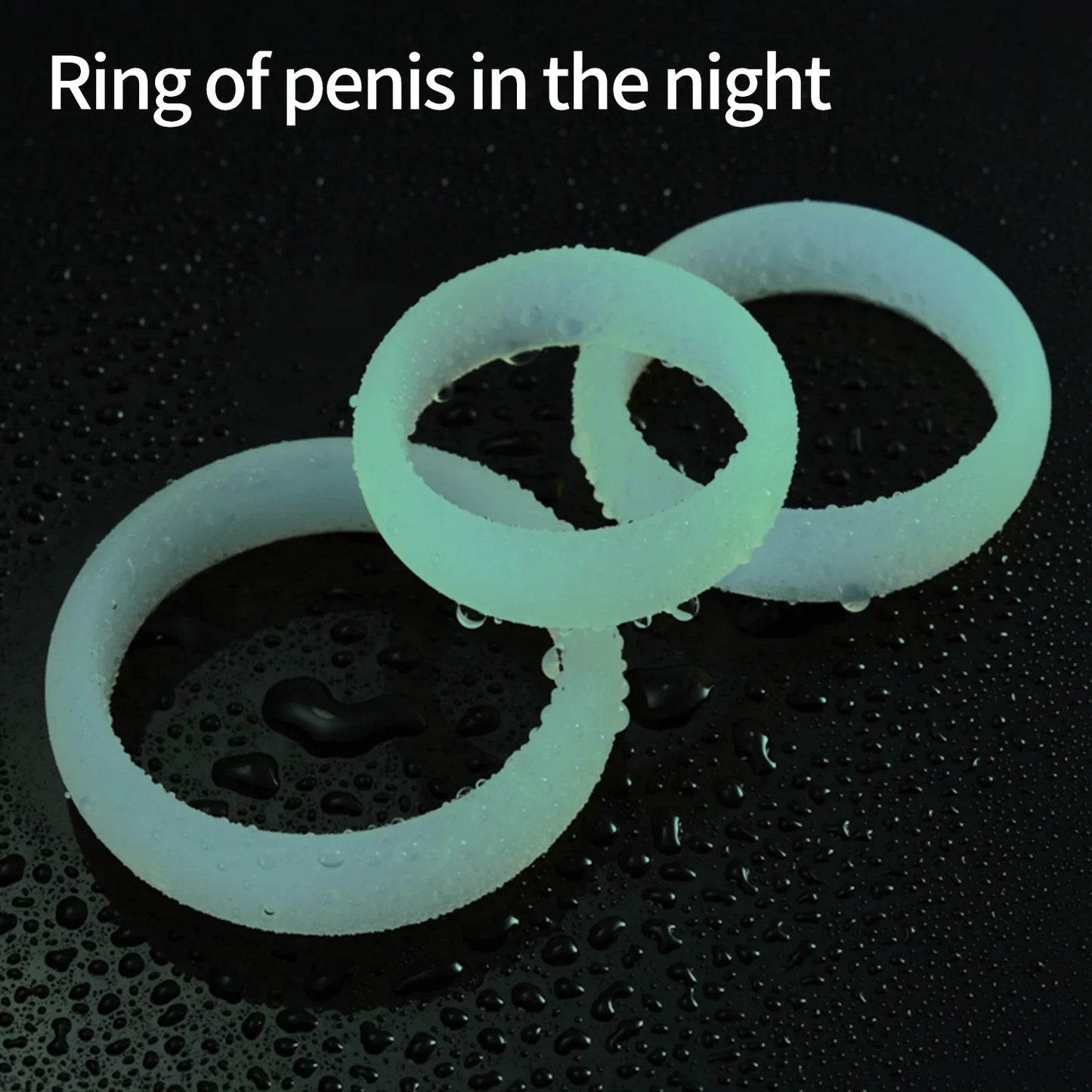 3PCS Durable Silicone Cock Rings Flash In The Night Lock Penis Ring Sex Toys For Men Male Delay Ejaculation Scrotum Lock Ring