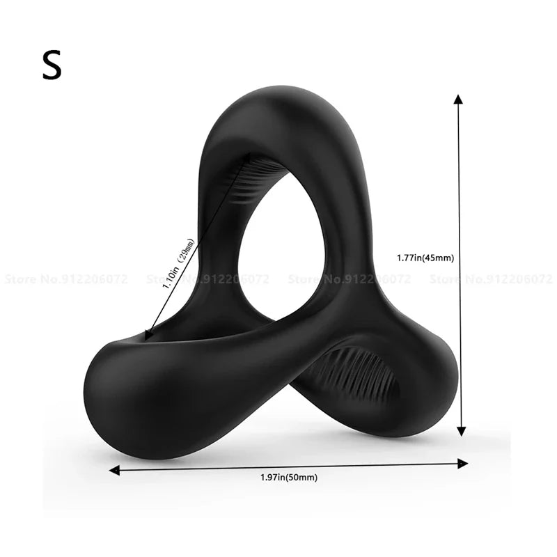 3PCS Durable Silicone Cock Rings Flash In The Night Lock Penis Ring Sex Toys For Men Male Delay Ejaculation Scrotum Lock Ring