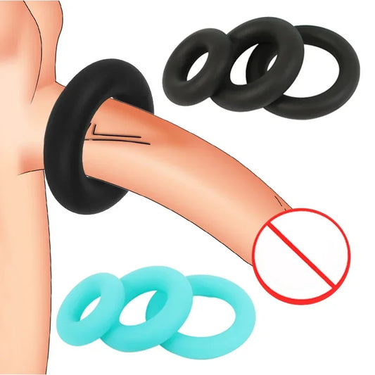 3PCS Liquid Silicone Penis Lock Ring For Men's Delayed Scrotal testis Restraint Ring Obstruction Ring Adult Sex Toys For Men