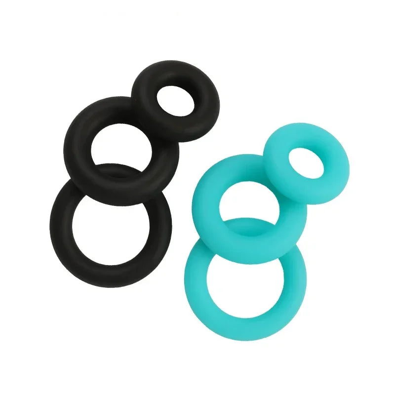 3PCS Liquid Silicone Penis Lock Ring For Men's Delayed Scrotal testis Restraint Ring Obstruction Ring Adult Sex Toys For Men