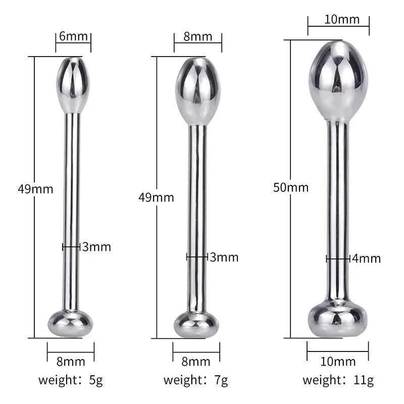 3PCS/Set Metal Urethral Catheter Penis Plug Insertion Urethra Sound Dilator Masturbator Horse Eye Stimulator Sex Product for men