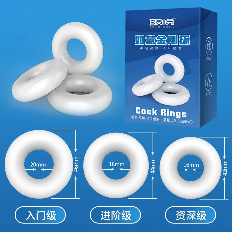 3PCS Silicone Multifunction Penis Ring Cock Ring For Men Male Ejaculation Delay Ejaculation Long Lasting Cockring For Beginner