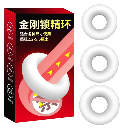 3PCS Silicone Multifunction Penis Ring Cock Ring For Men Male Ejaculation Delay Ejaculation Long Lasting Cockring For Beginner