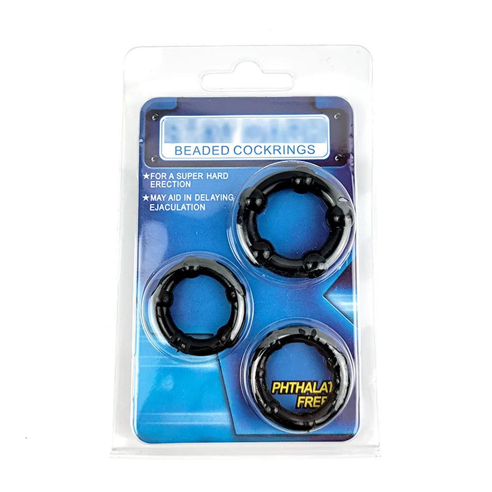 3Pcs Silicone Sleeve Penis Rings Lock Ring