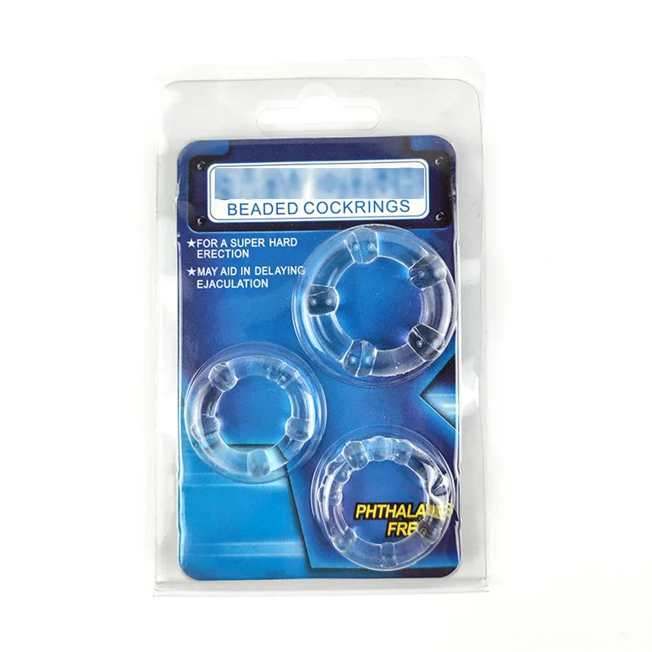 3Pcs Silicone Sleeve Penis Rings Lock Ring