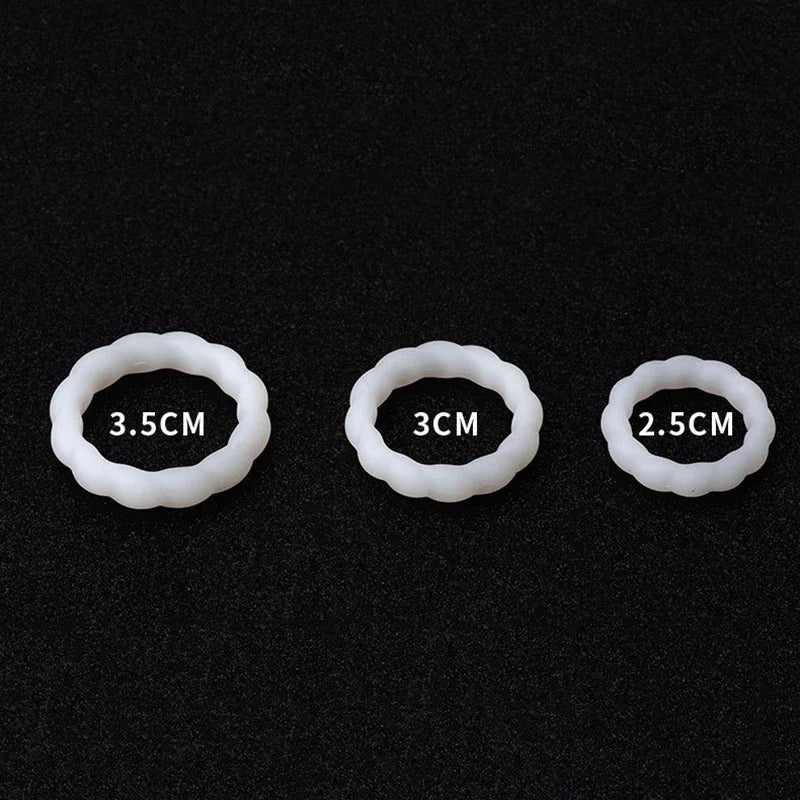 3Pcs Silicone Cock Ring Penis Ring Luminous Sex Toys For Men Delay Ejaculation Testicle Ball Stretcher Erection Sex Products