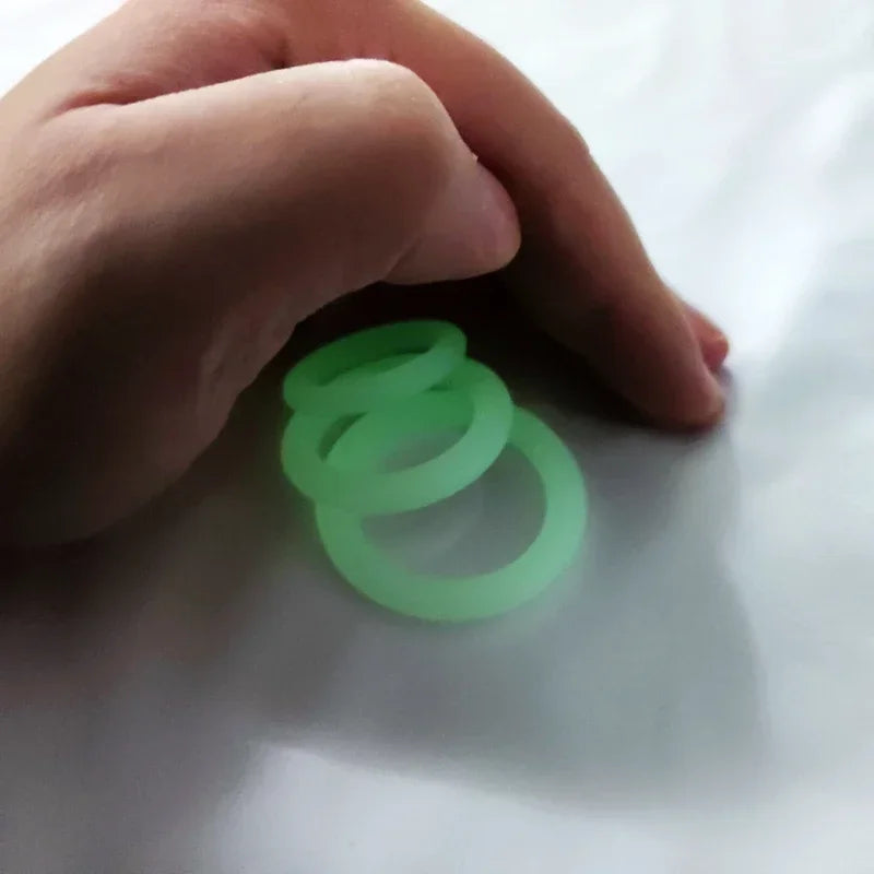 3Pcs Silicone Cock Ring Penis Ring Luminous Sex Toys For Men Delay Ejaculation Testicle Ball Stretcher Erection Sex Products