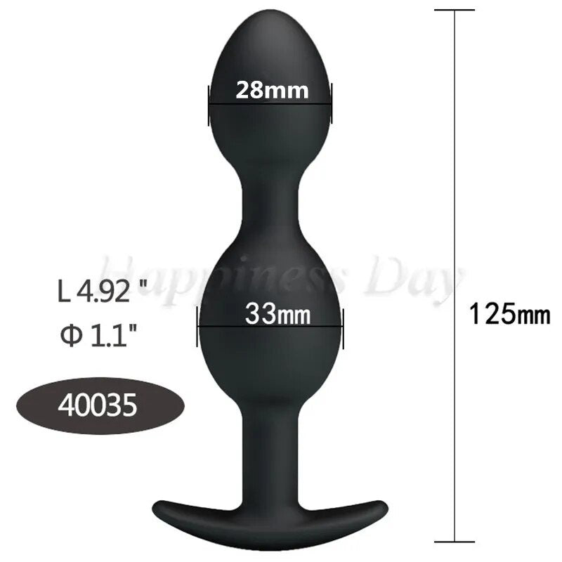 3Size Anal Plug Inside Metal Ball Erotic Anal Beads Butt Plug Prostate Massager Anus Dildo Muscles Trainer Sex Toy For Women Men