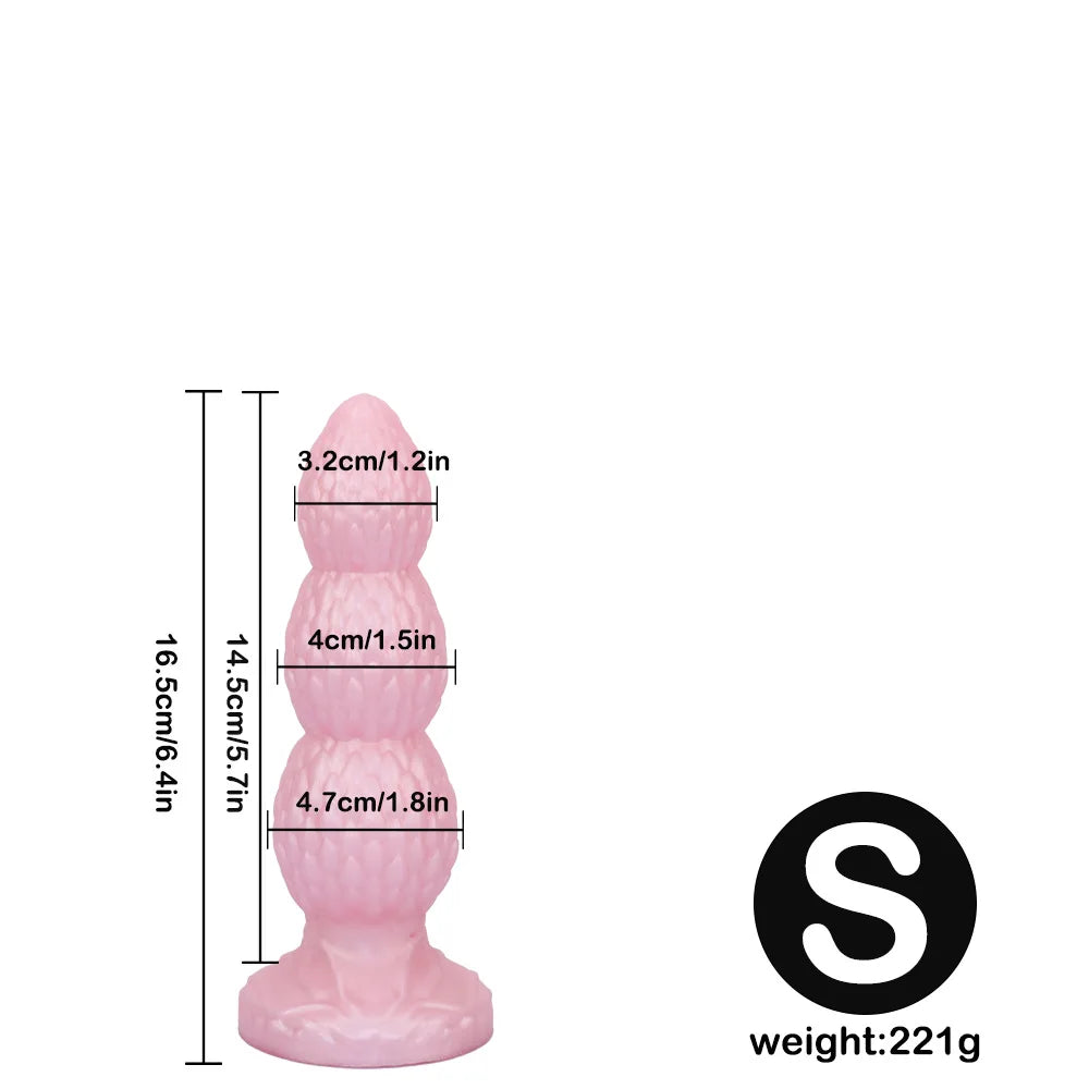 3Sizes Butt Plug Anal Beads Silicone Huge Anal Plug Dildo With Sucker Sex Toys For Men Women G-Spot Stimulation State Massage