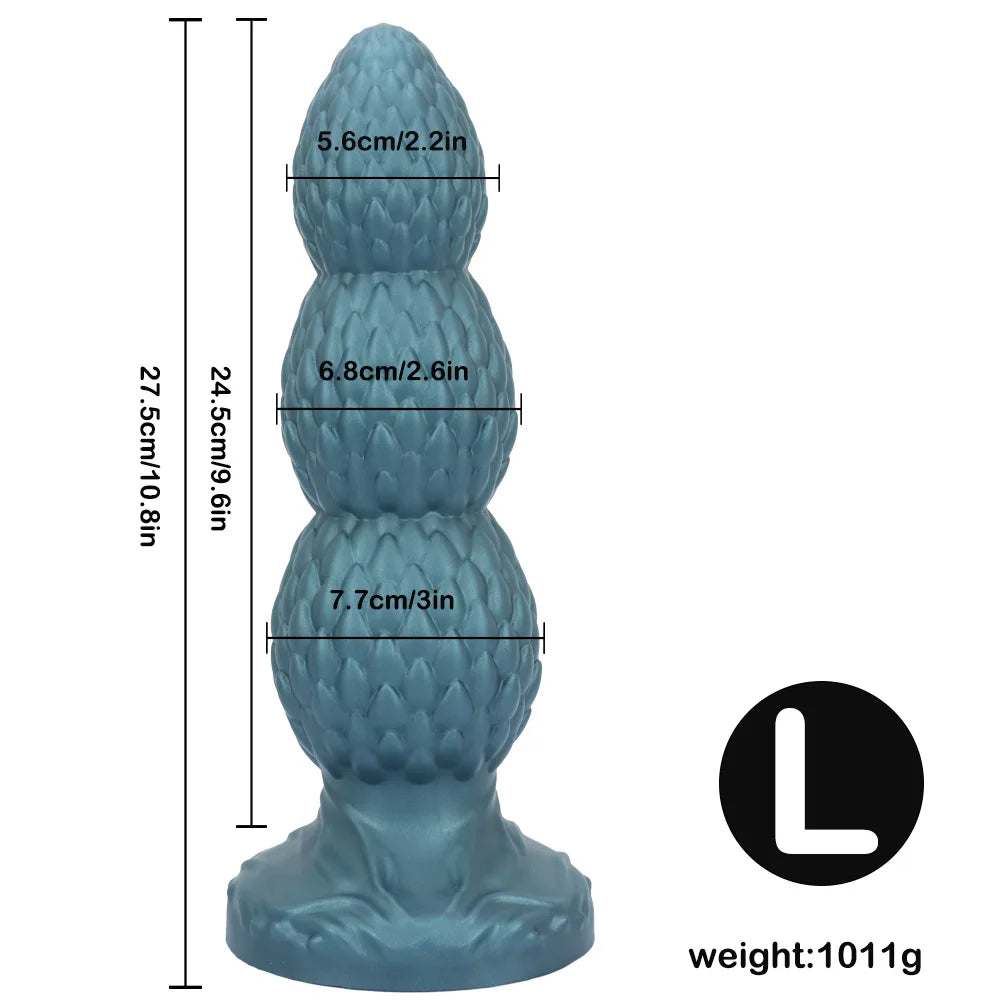 3Sizes Butt Plug Anal Beads Silicone Huge Anal Plug Dildo With Sucker Sex Toys For Men Women G-Spot Stimulation State Massage