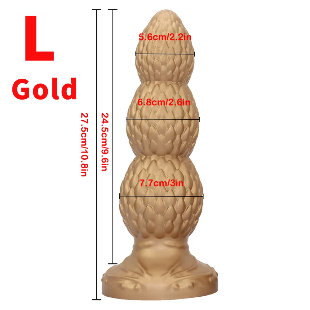 3Sizes Butt Plug Anal Beads Silicone Huge Anal Plug Dildo With Sucker Sex Toys For Men Women G-Spot Stimulation State Massage