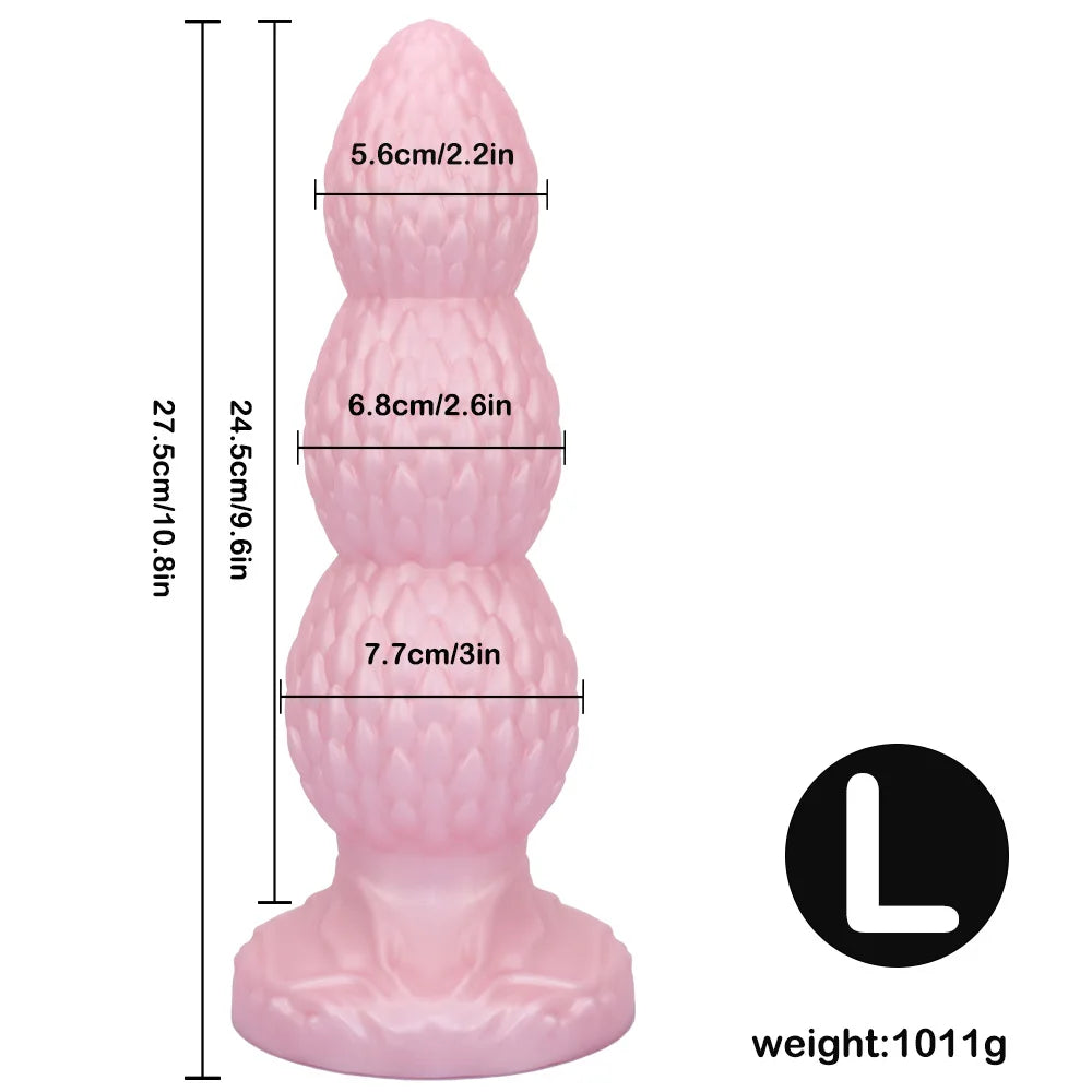 3Sizes Butt Plug Anal Beads Silicone Huge Anal Plug Dildo With Sucker Sex Toys For Men Women G-Spot Stimulation State Massage