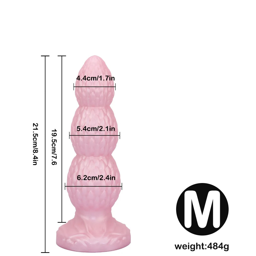 3Sizes Butt Plug Anal Beads Silicone Huge Anal Plug Dildo With Sucker Sex Toys For Men Women G-Spot Stimulation State Massage