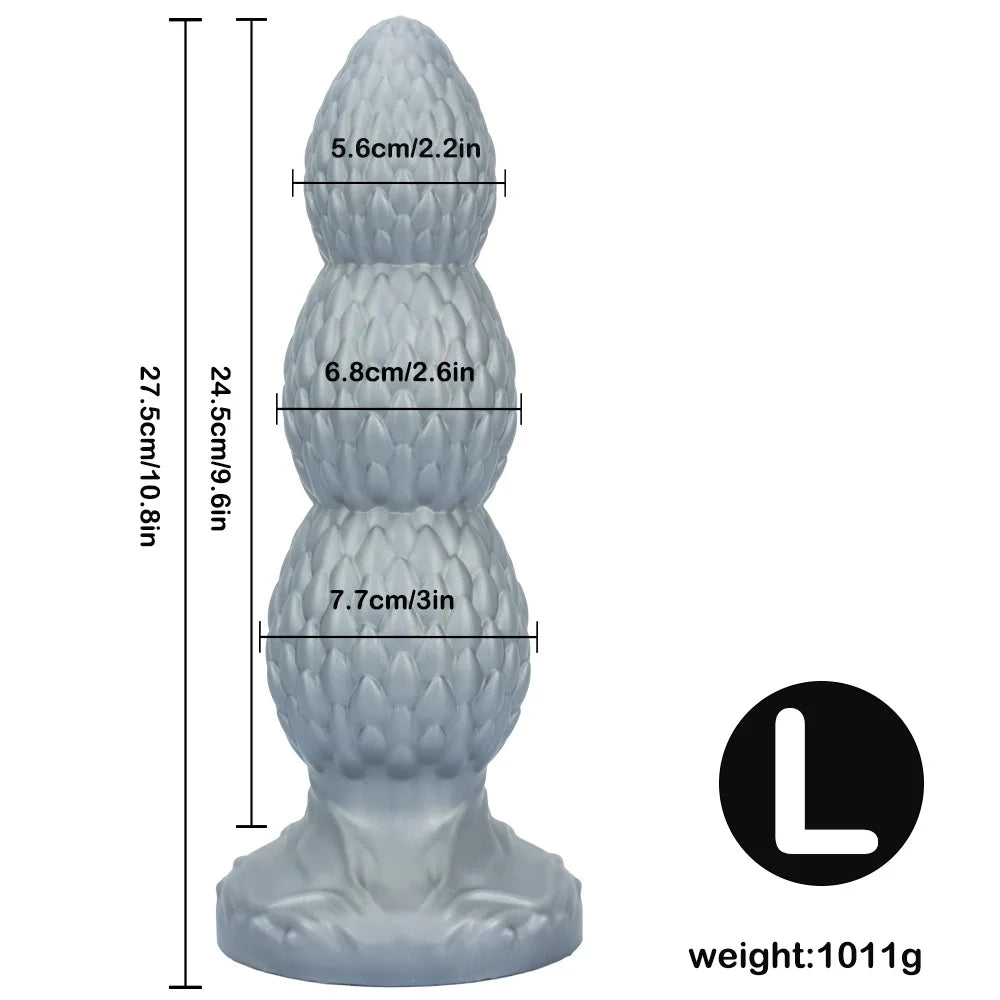 3Sizes Butt Plug Anal Beads Silicone Huge Anal Plug Dildo With Sucker Sex Toys For Men Women G-Spot Stimulation State Massage