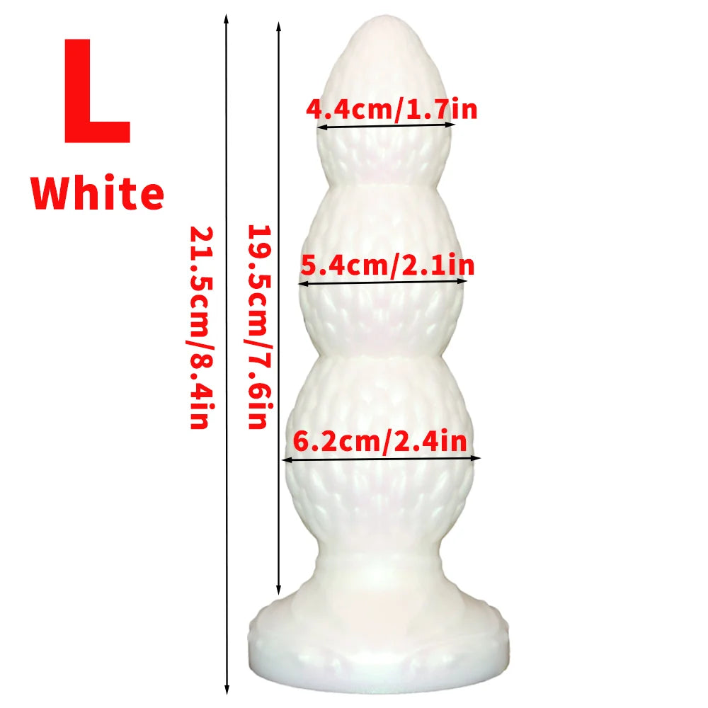 3Sizes Butt Plug Anal Beads Silicone Huge Anal Plug Dildo With Sucker Sex Toys For Men Women G-Spot Stimulation State Massage