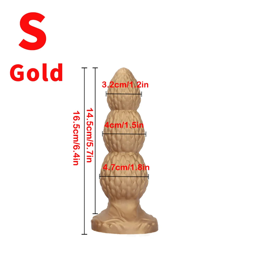 3Sizes Butt Plug Anal Beads Silicone Huge Anal Plug Dildo With Sucker Sex Toys For Men Women G-Spot Stimulation State Massage