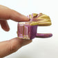 Purple-Gold Mix Color Pussy Vaginal Chastity Cage 5 Rings