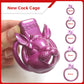 BDSM Purple Cute Rabbit Sissy Chastity Cage