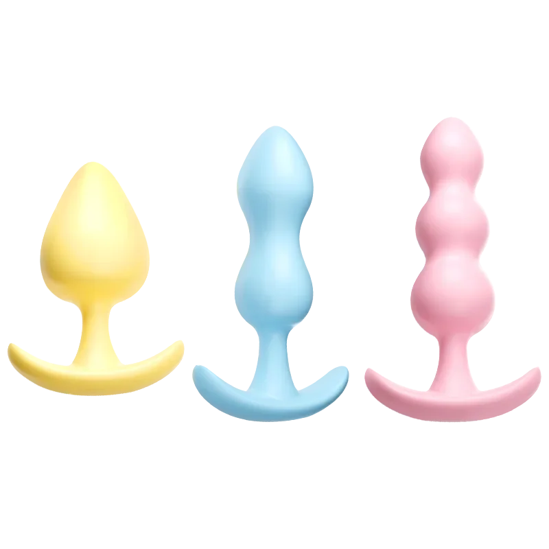 3pc/Set Soft Silicone Anal Plugs Beginner Anal Stimulator Trainer Sex Play Toy for Women Couples G-spot Massage Sex Product