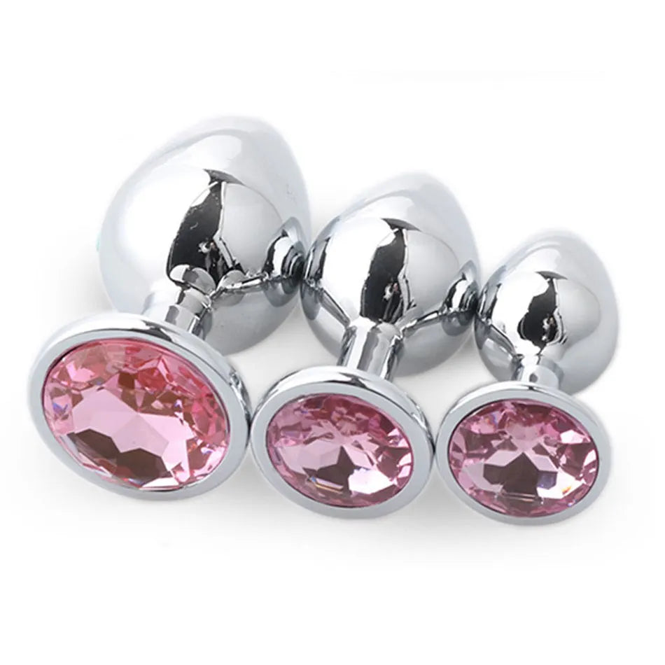 3pcs Beads Crystal Jewelry Anal Plug