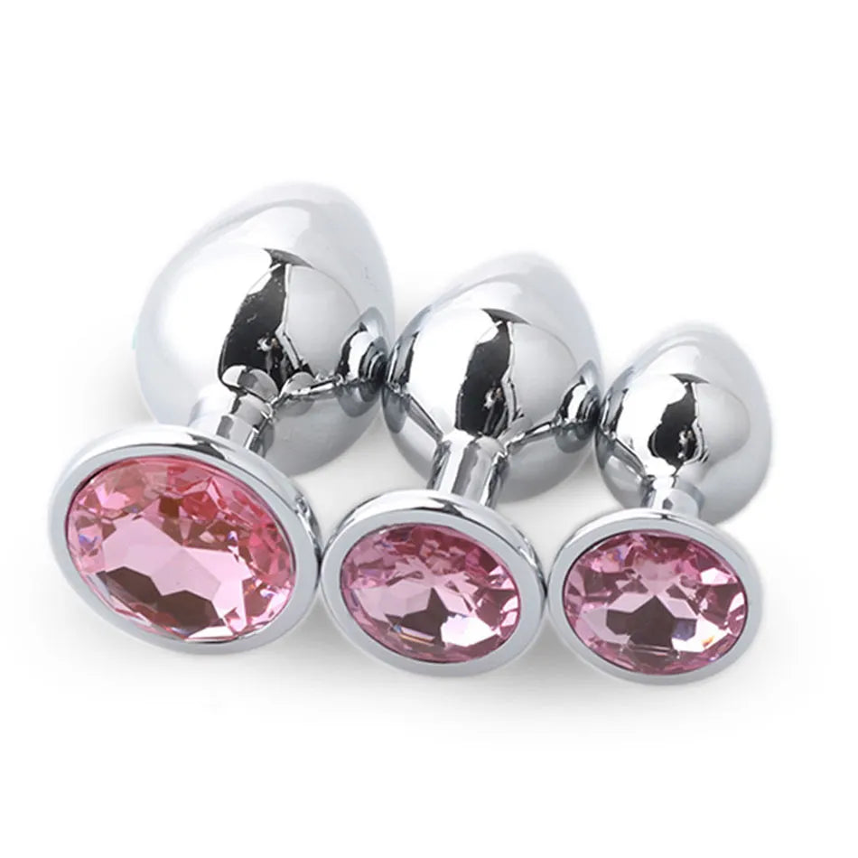 3pcs Beads Crystal Jewelry Anal Plug