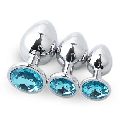 3pcs Beads Crystal Jewelry Anal Plug