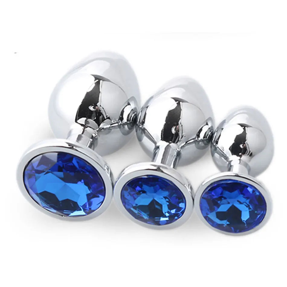 3pcs Beads Crystal Jewelry Anal Plug