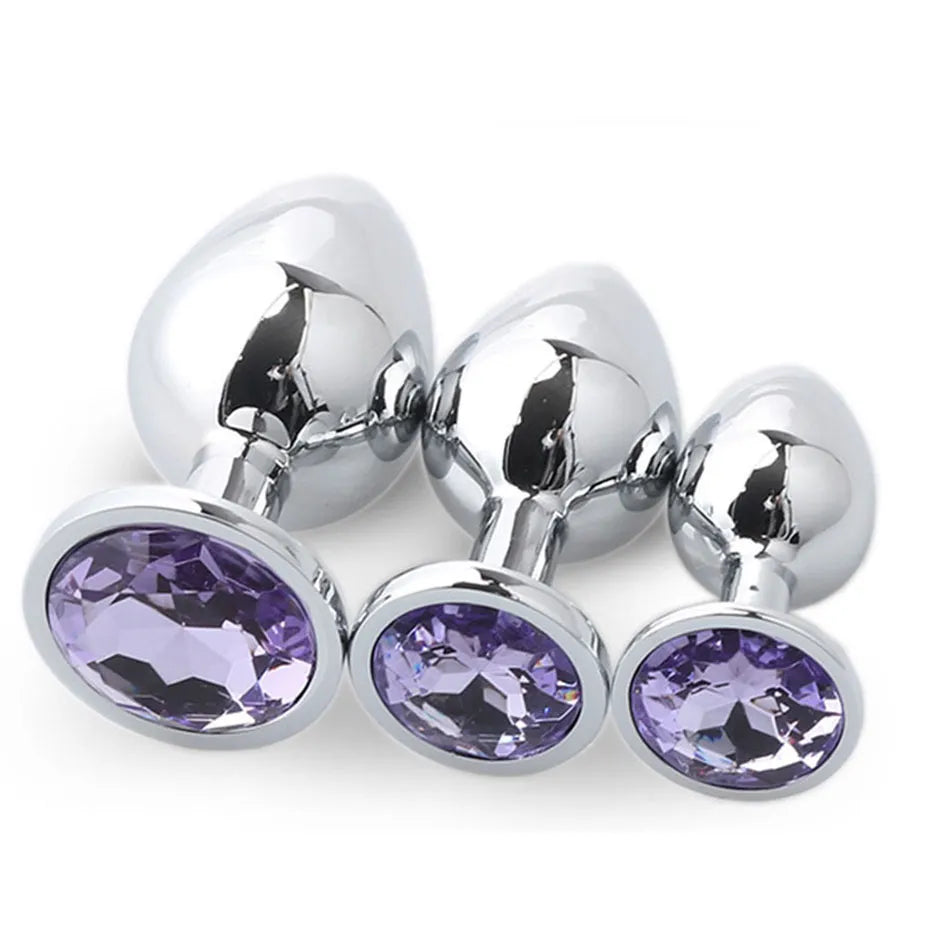 3pcs Beads Crystal Jewelry Anal Plug