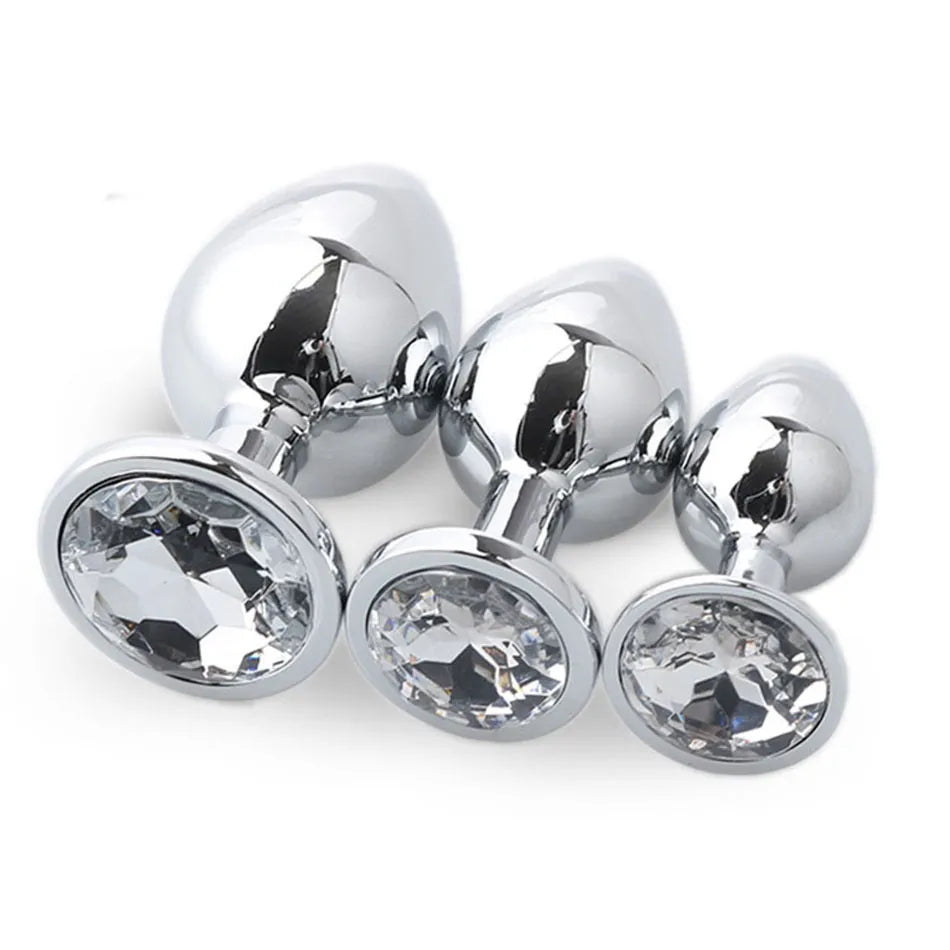 3pcs Beads Crystal Jewelry Anal Plug