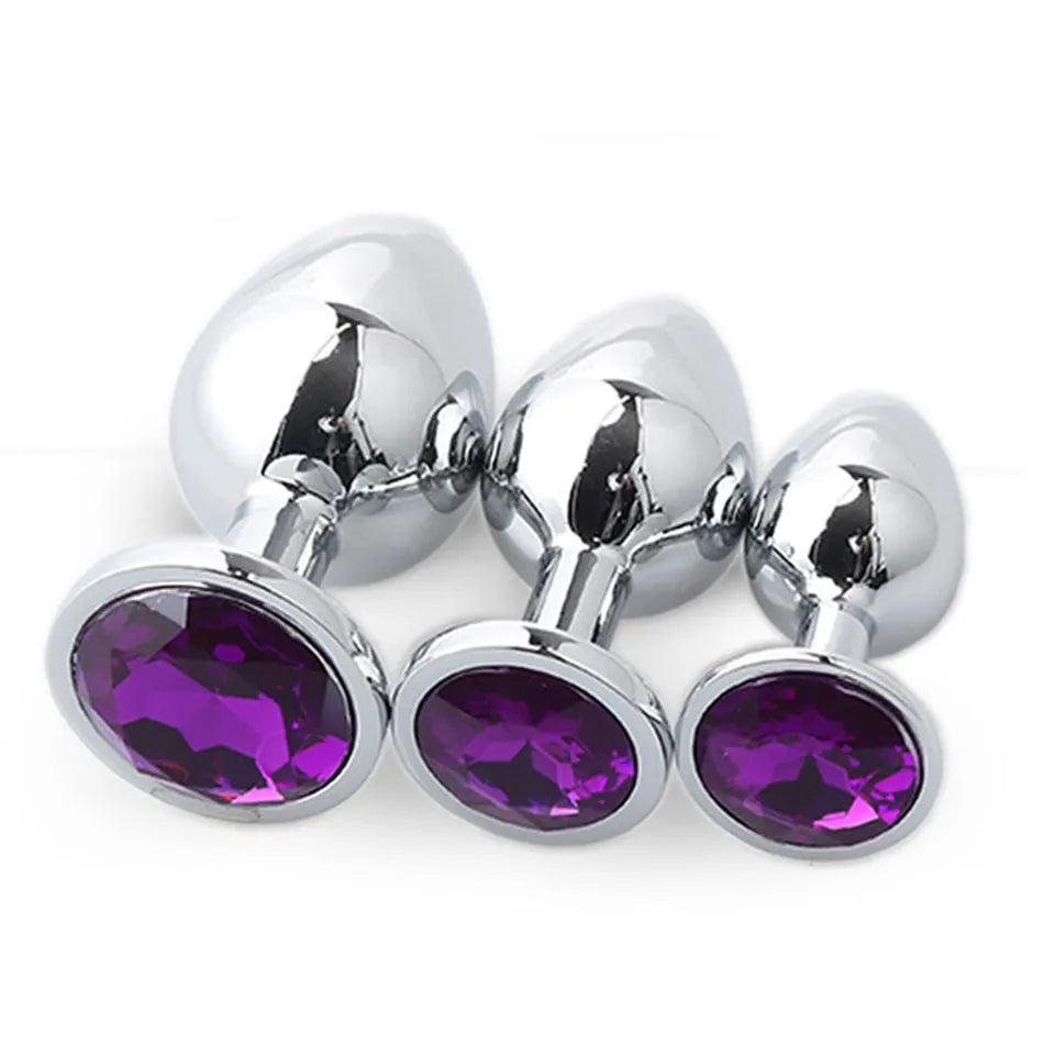 3pcs Beads Crystal Jewelry Anal Plug