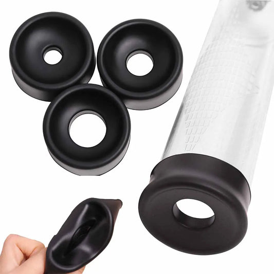 3pcs Silicone Sleeve for Penis Pump Sex Toys Men Penis Extender Trainer Accessories Men Masturbator Vacuum Pump Replacement Toys