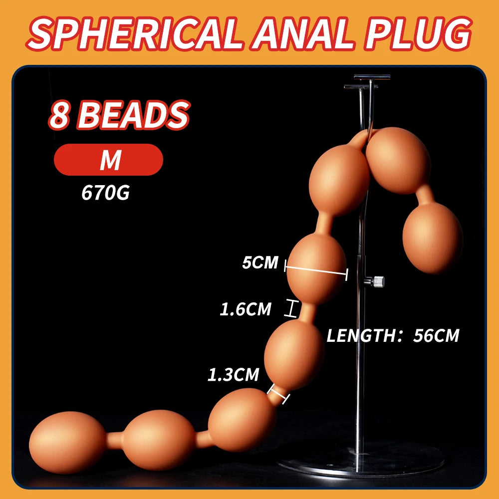 4-10cm Big Anal Beads Long Anal Butt Plug Liquid Silicone Soft Anal Balls Prostate Massager Sex Toys For Adult Man Women Lesbian