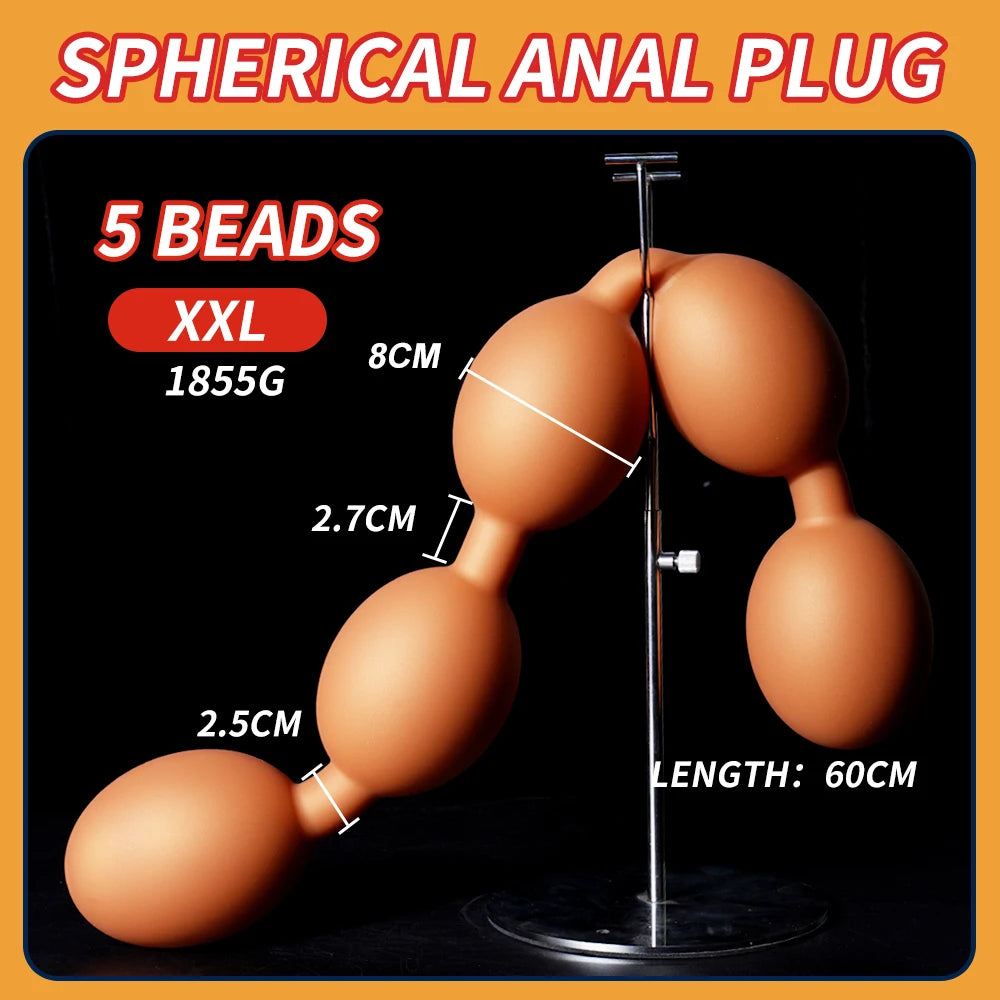 4-10cm Big Anal Beads Long Anal Butt Plug Liquid Silicone Soft Anal Balls Prostate Massager Sex Toys For Adult Man Women Lesbian