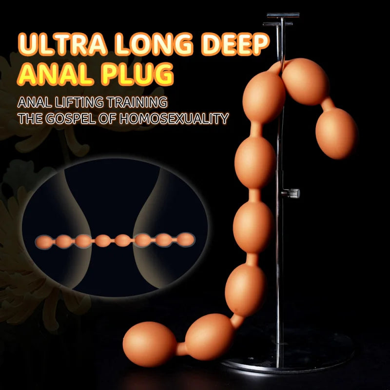 4-10cm Big Anal Beads Long Anal Butt Plug Liquid Silicone Soft Anal Balls Prostate Massager Sex Toys For Adult Man Women Lesbian