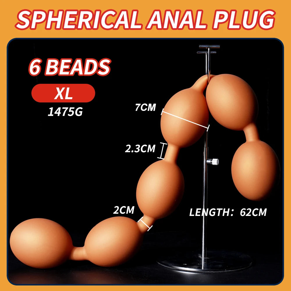 4-10cm Big Anal Beads Long Anal Butt Plug Liquid Silicone Soft Anal Balls Prostate Massager Sex Toys For Adult Man Women Lesbian