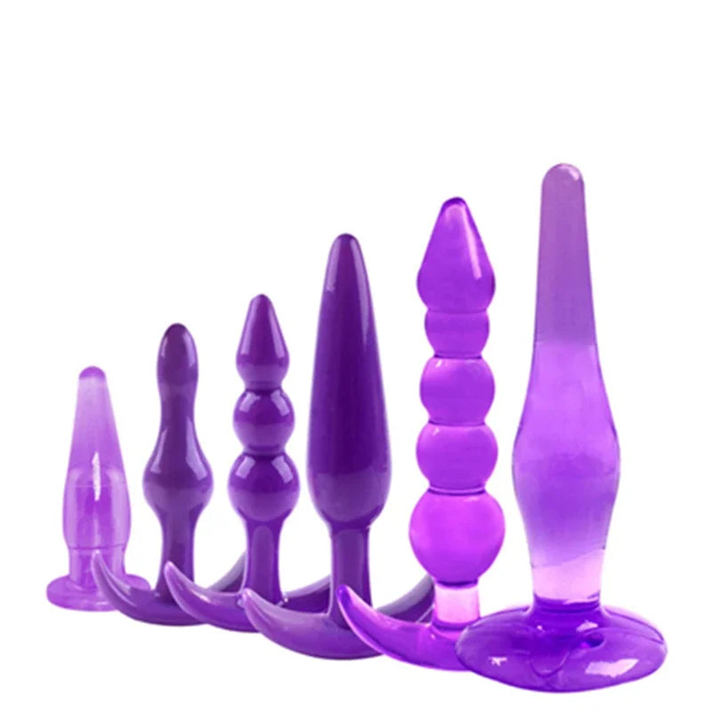 4/6Pcs/Set Safe Silicone Butt Plug Dildo Masturbation Anal Plug Vaginal Plug Sex Toys For Woman Men Anal Dilator Toys for Gay