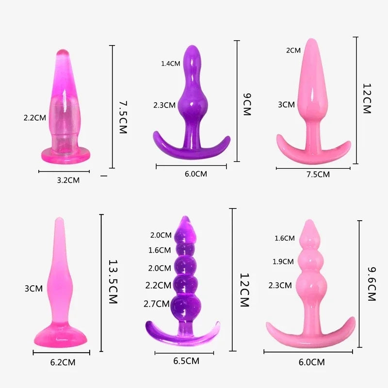 4/6Pcs/Set Safe Silicone Butt Plug Dildo Masturbation Anal Plug Vaginal Plug Sex Toys For Woman Men Anal Dilator Toys for Gay