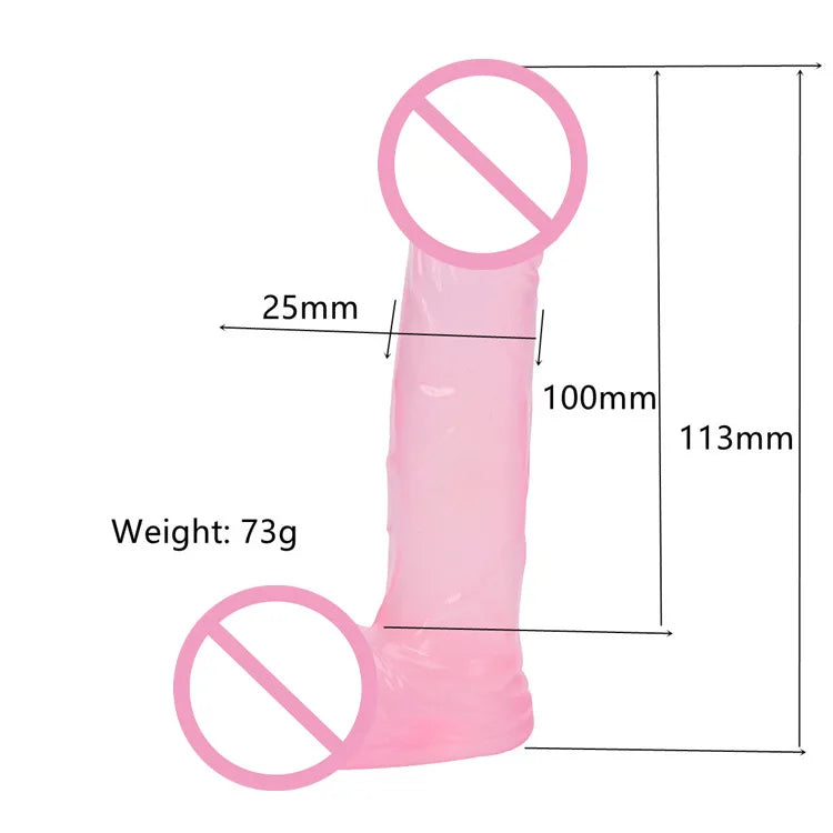 4 Inch Realistic Small Dildo Beginner Anal Plug Soft Anal Dildo with Curved Shaft and Balls Adult Sex Toy Women Men Couple